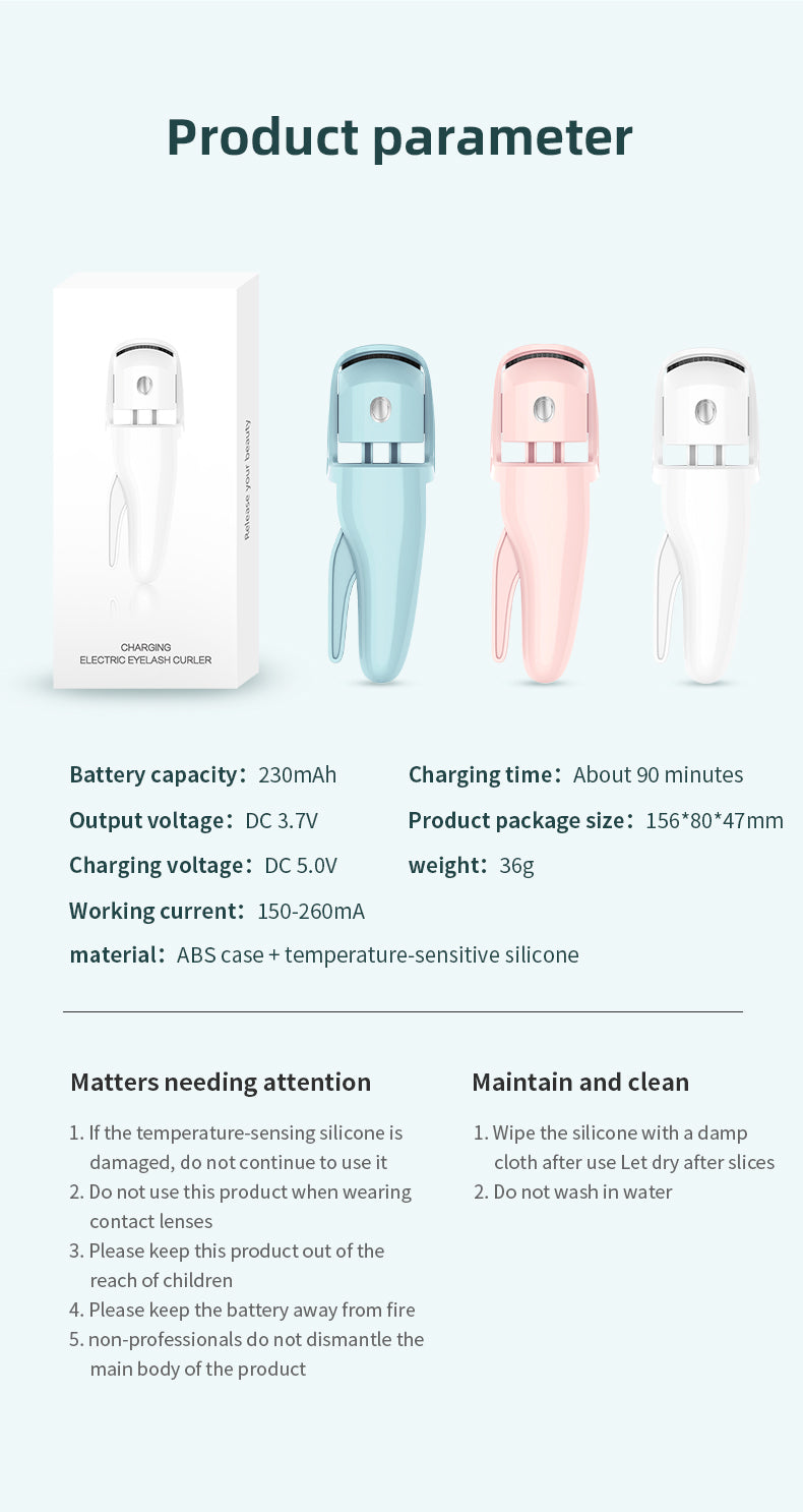 Elektrische Wimperkruller met Verwarming — USB Oplaadbaar