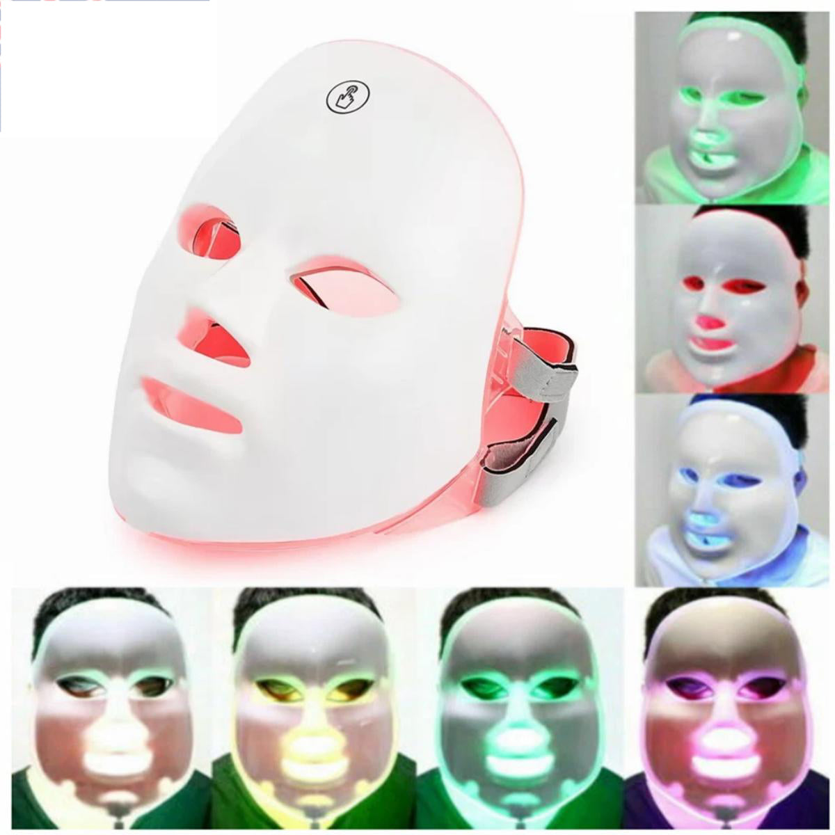 LED masker met rood licht en kleurenoverzicht