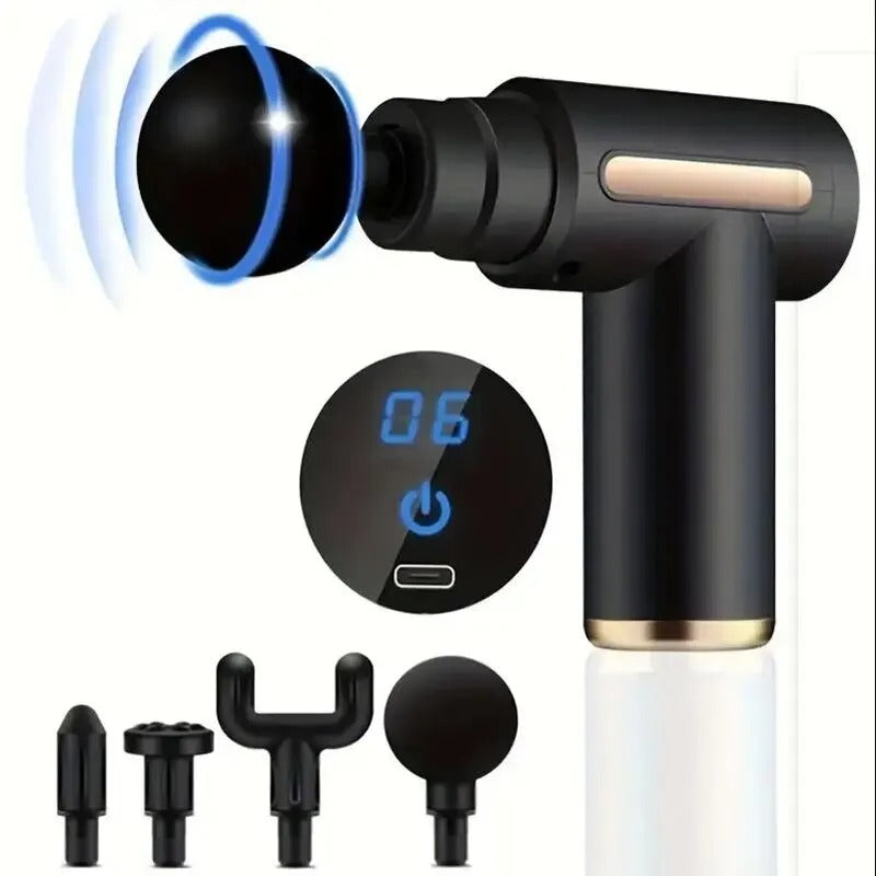 Massage gun percussie massageapparaat zwart