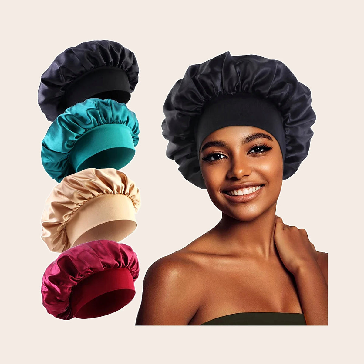 Satijnen Slaapmuts — Bonnet voor Haarbescherming