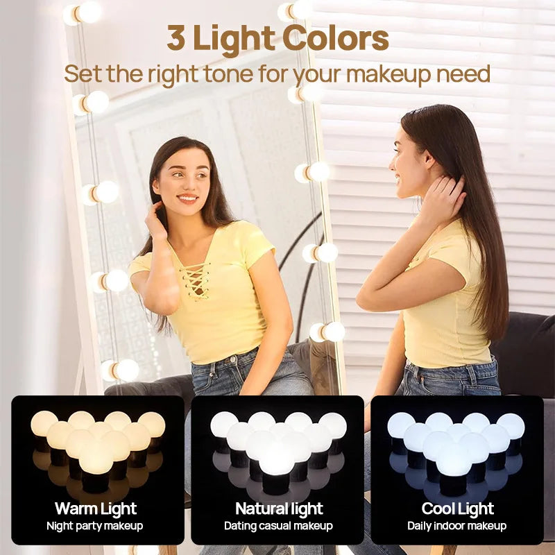 Hollywood Spiegelverlichting — Dimbare LED-lampen voor je Spiegel (USB)-5