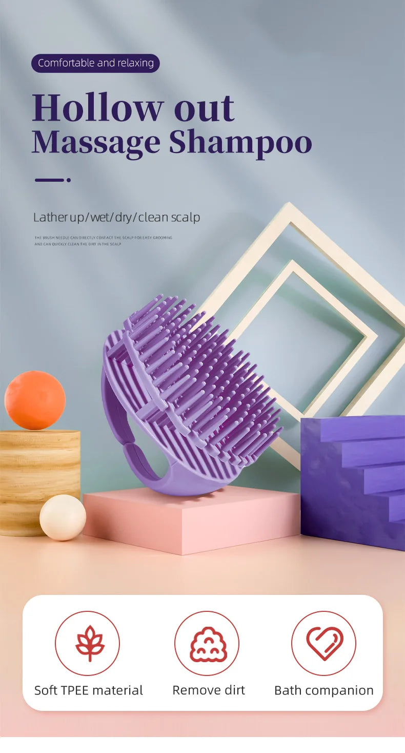Scalp Massage Borstel — Siliconen Shampoo Borstel-3