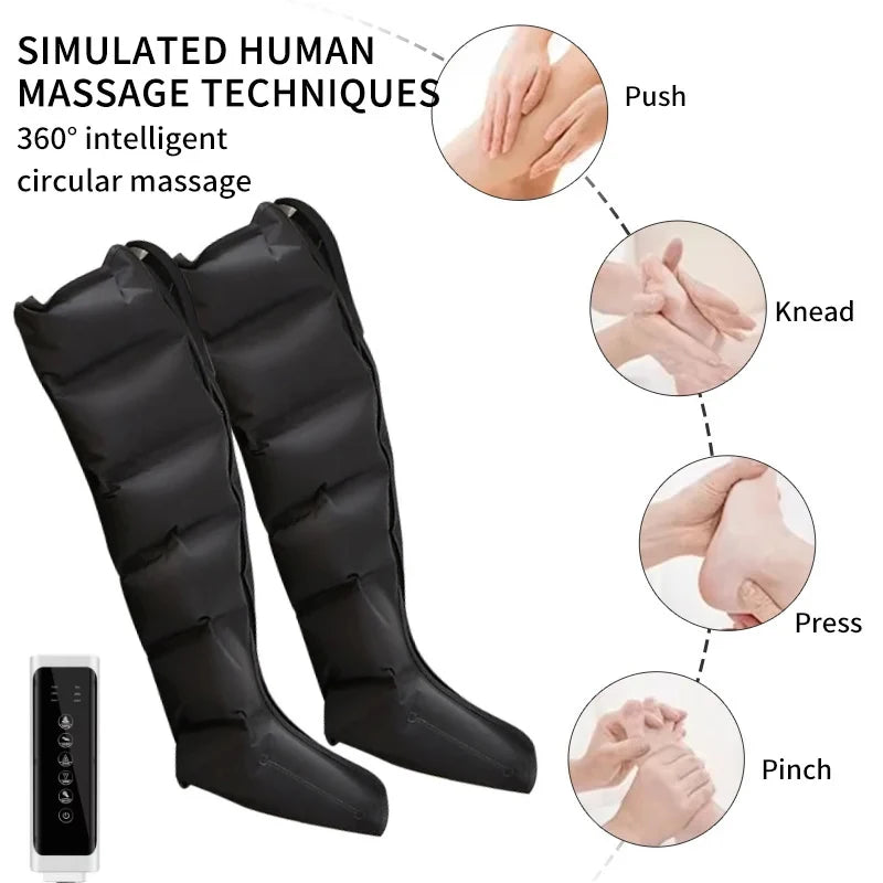 Compressie beenmassage boots in gebruik