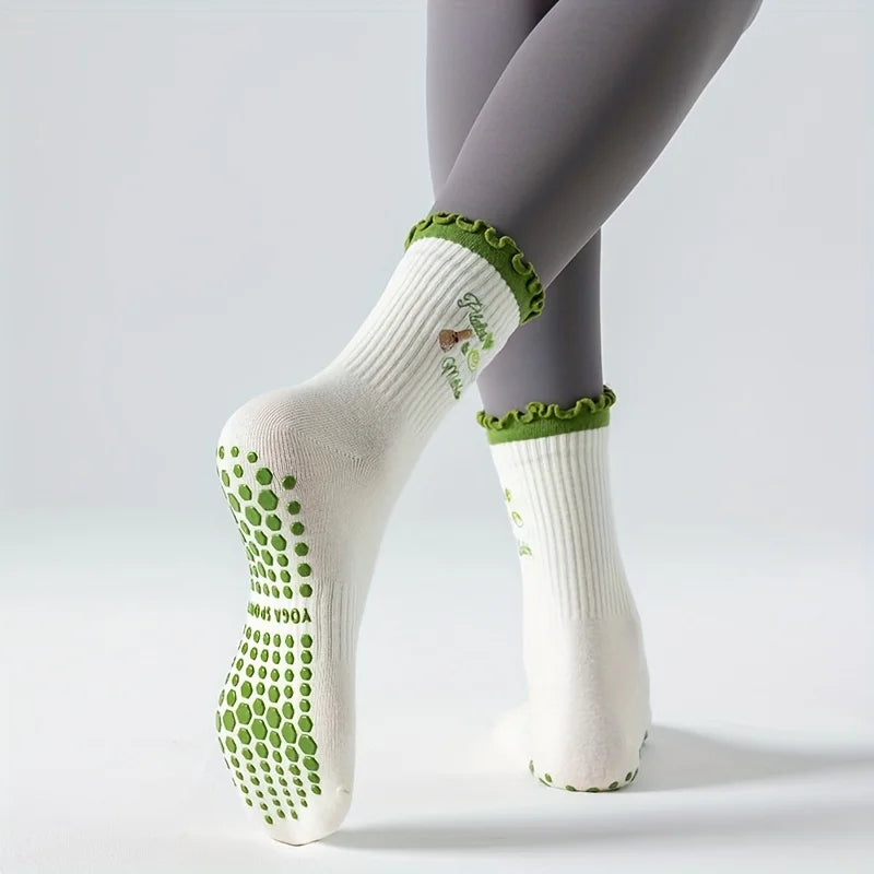 Antislip yoga sokken in gebruik