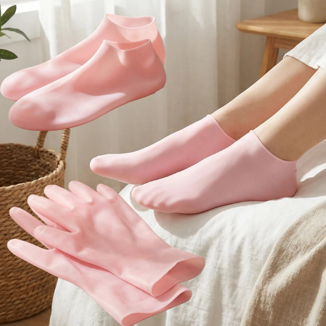 Gel handschoenen en sokken set