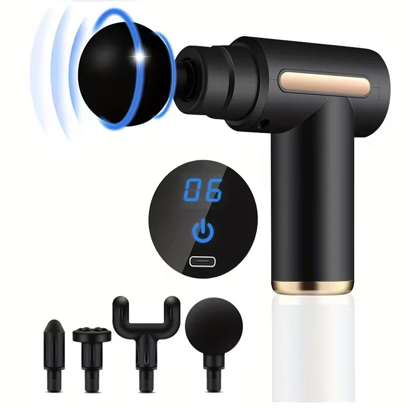 Mini massage gun met opzetstukken