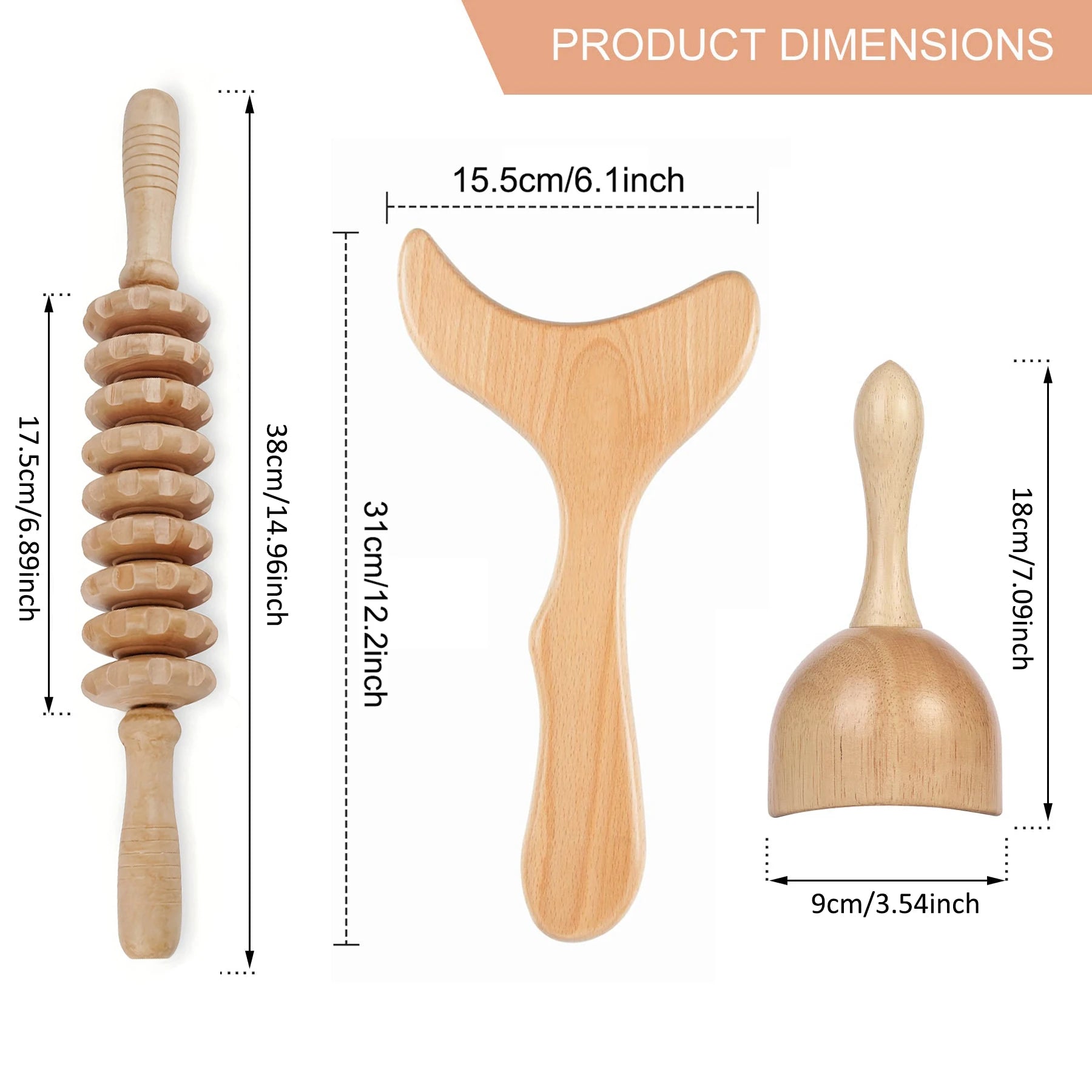 Wood Therapy Massageset — Houten Lymfedrainage Set-3