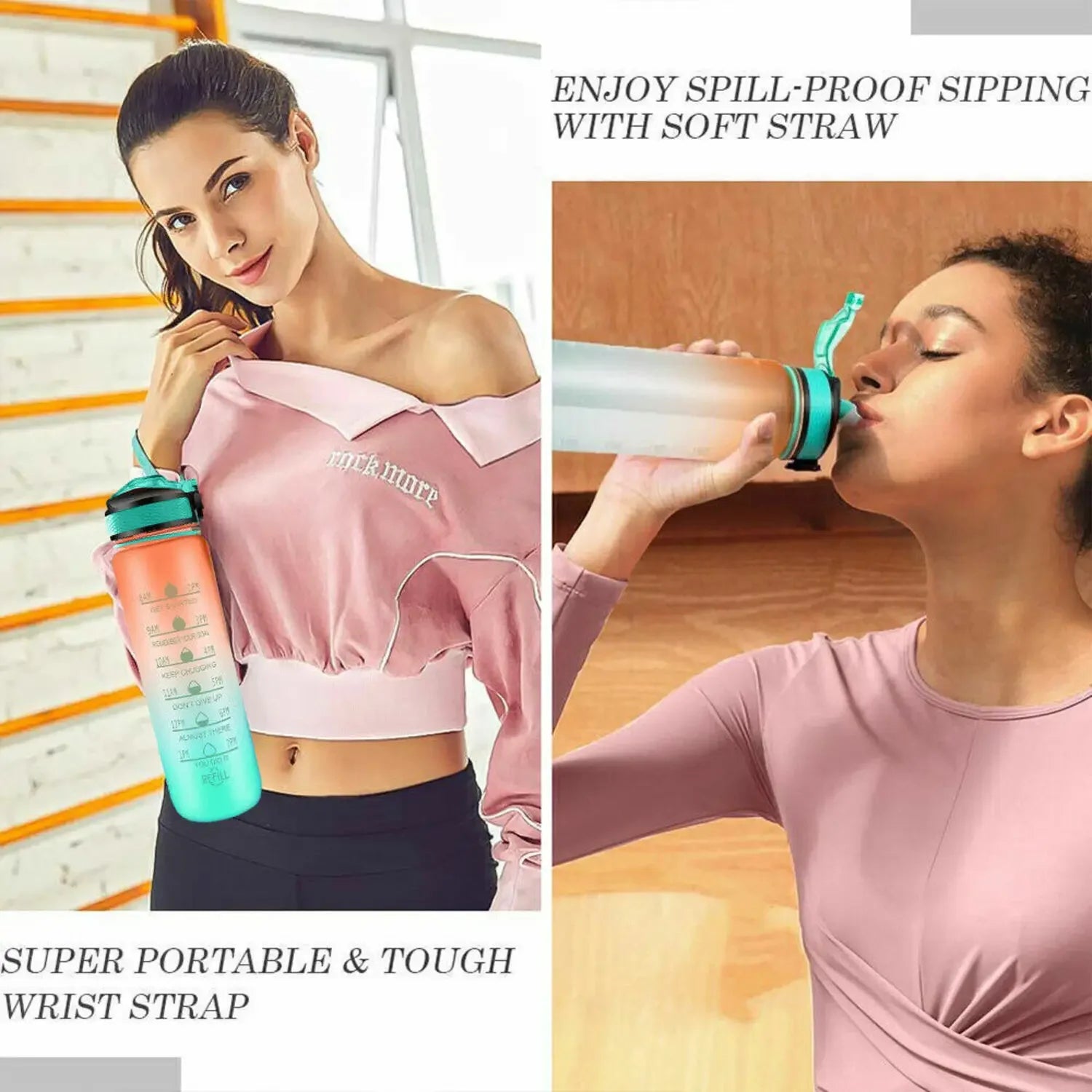 Motivatie waterfles tijdens sporten