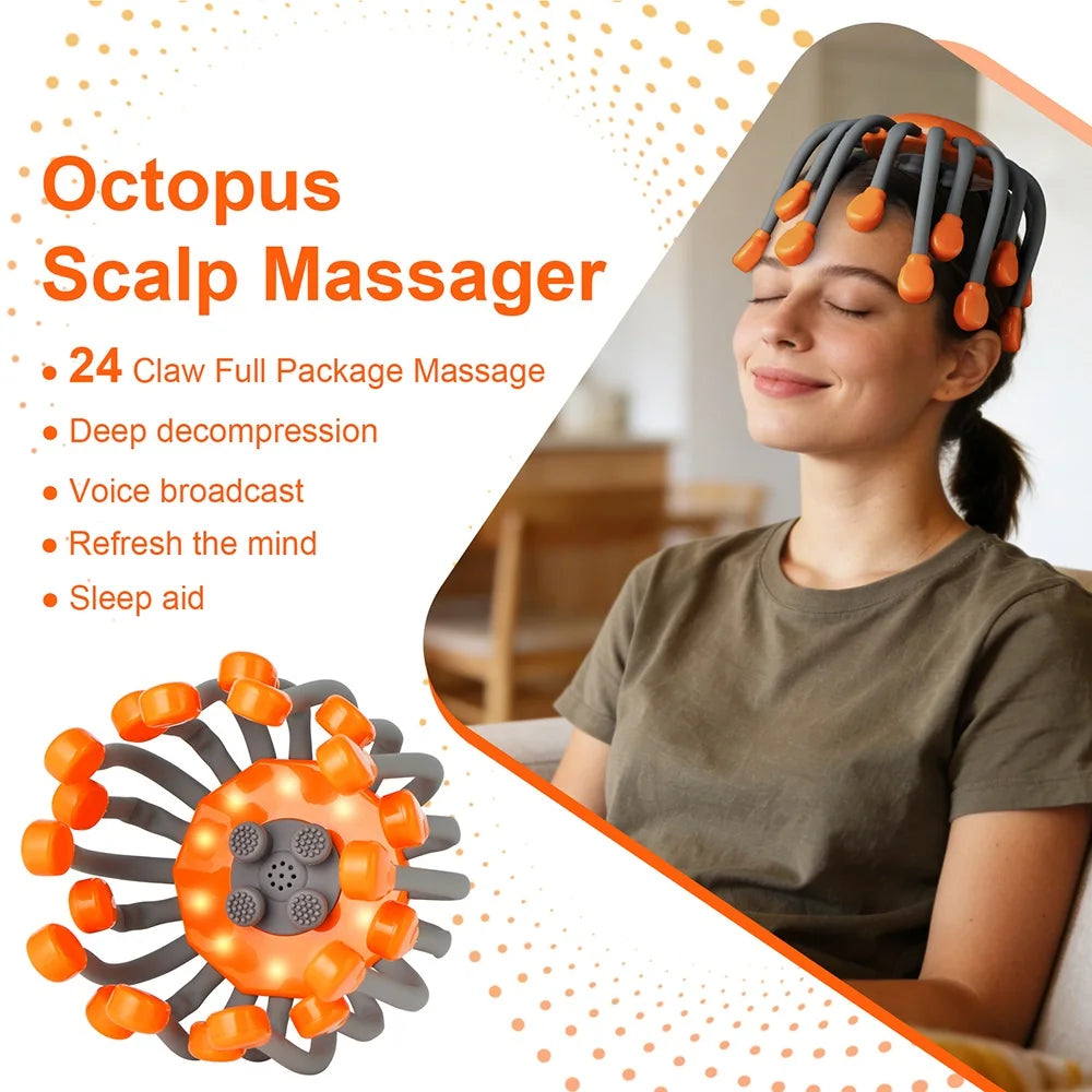 Elektrische hoofdmassage octopus