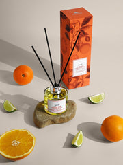 Magrada Raumduft mit Duftstäbchen — 'Spunky': Mandarine, Orange & Limette (100 ml)