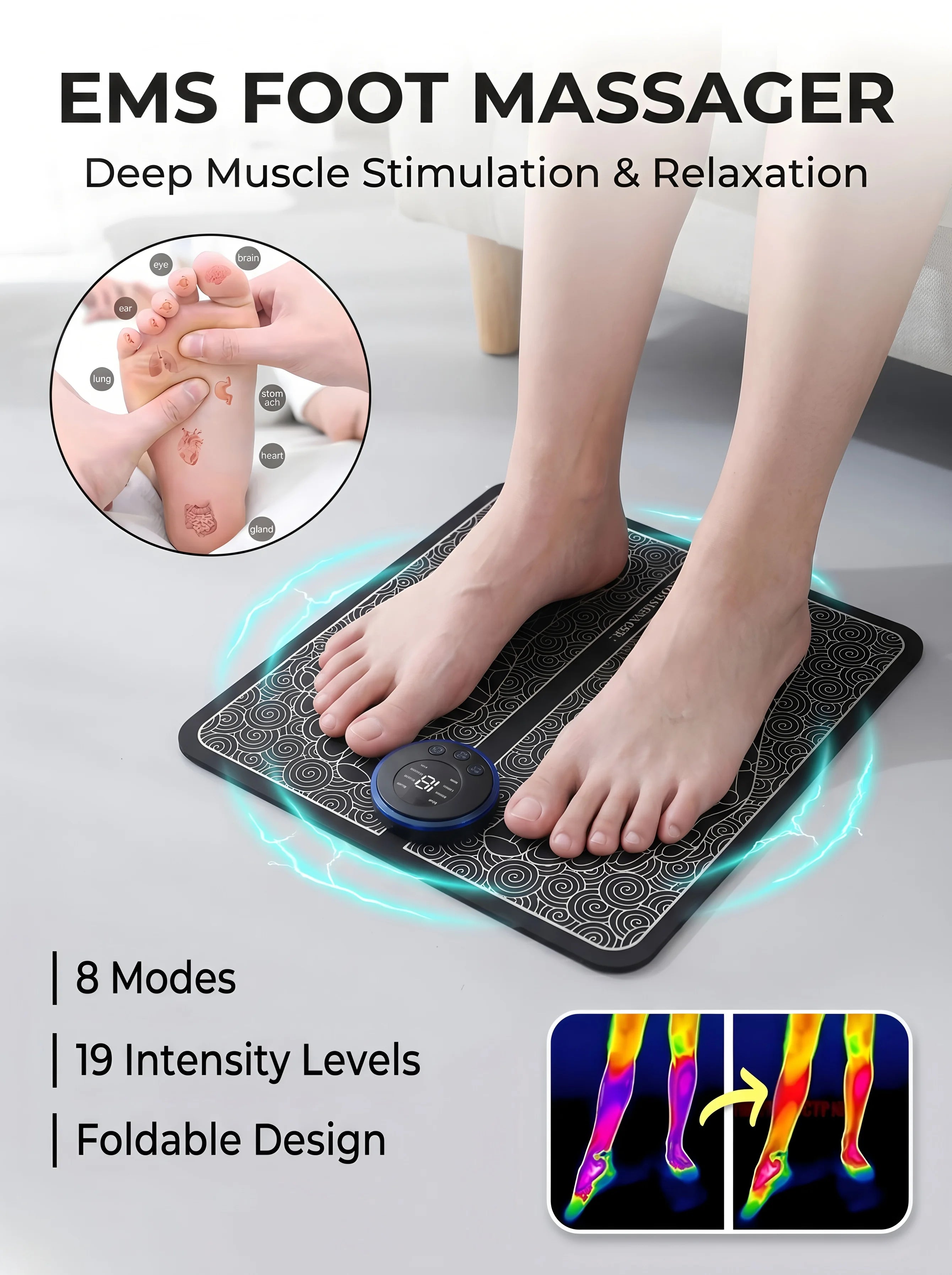 EMS voetmassage pad met afstandsbediening