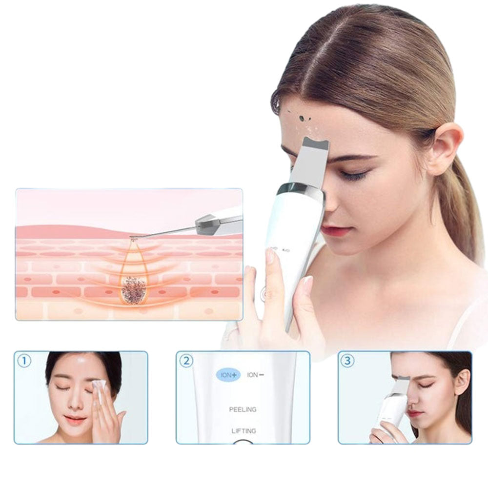 Ultrasone Skin Scrubber — Porie-diepreiniger & Skin Spatula-8