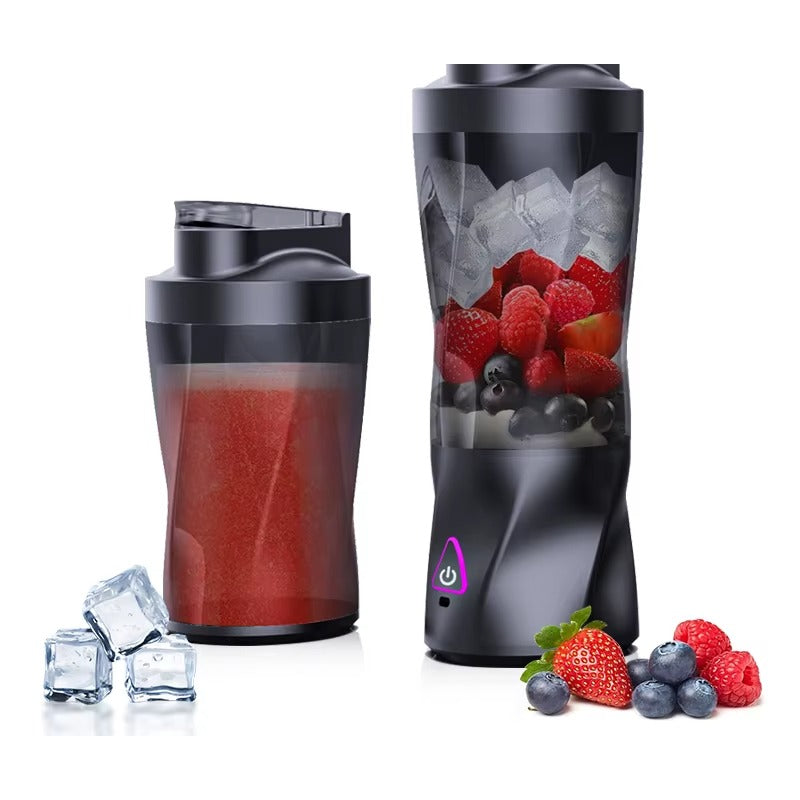 Draagbare blender met vers fruit en ijs