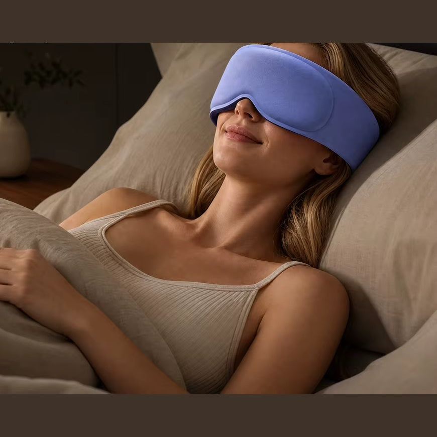 Verzwaard slaapmasker gedragen tijdens het slapen