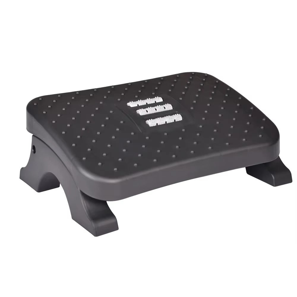 Ergonomische voetensteun met massagerollen, zijaanzicht