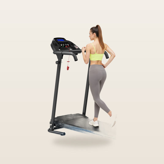 Welvana Walking Pad 2-in-1 compacte loopband op crème achtergrond
